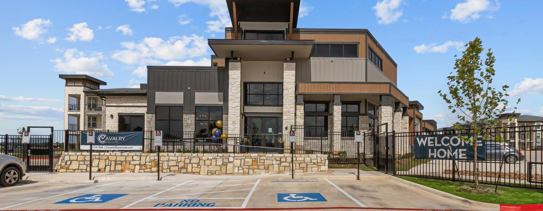 a building with a fence around it